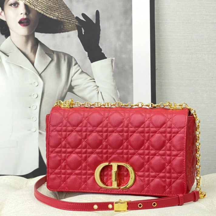 LARGE CARO BAG 28 RED CALFSKIN