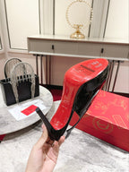 CL Pumps Hot Chick 120 mm Black/lin Black Patent leather