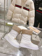 Gucci 2025 Boot White Beige Wool Nylon Calfskin 564678