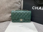 flap bag mini 20cm dark blue green caviar silver hardware