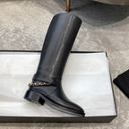 CC 25 Chain High Boots 30mm Black Calfskin 527576