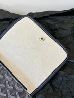 PLUMET POCKET WALLET 20 IN NAVY BLUE GOYARDINE CANVAS AND LAMBSKIN TRIM
