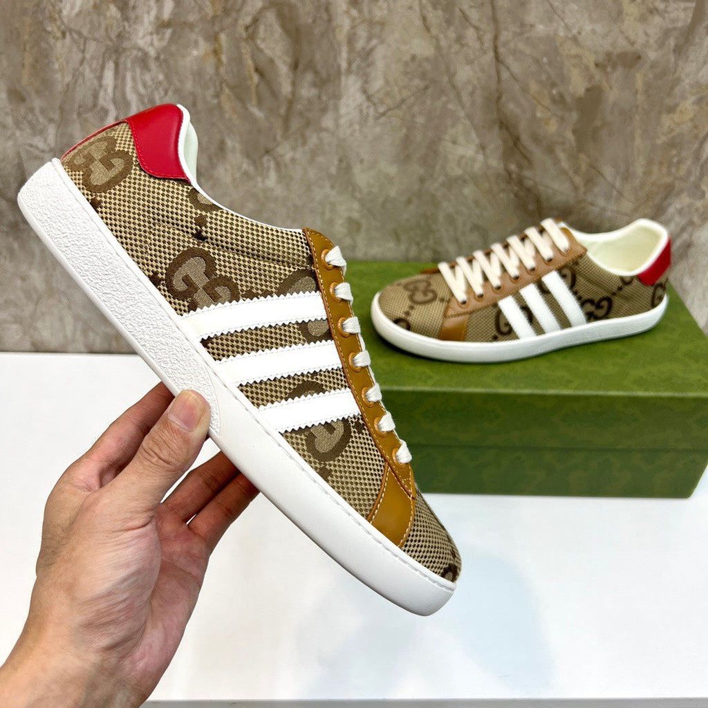 GG x Adidas Men's Sneaker Brown Canvas 525938