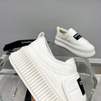 CC Low Sneaker Thick-Soled White Rain Velvet Fabric