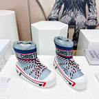 CD Snow Ankle Boots Light Blue Cowhide Nylon Fabric 539659