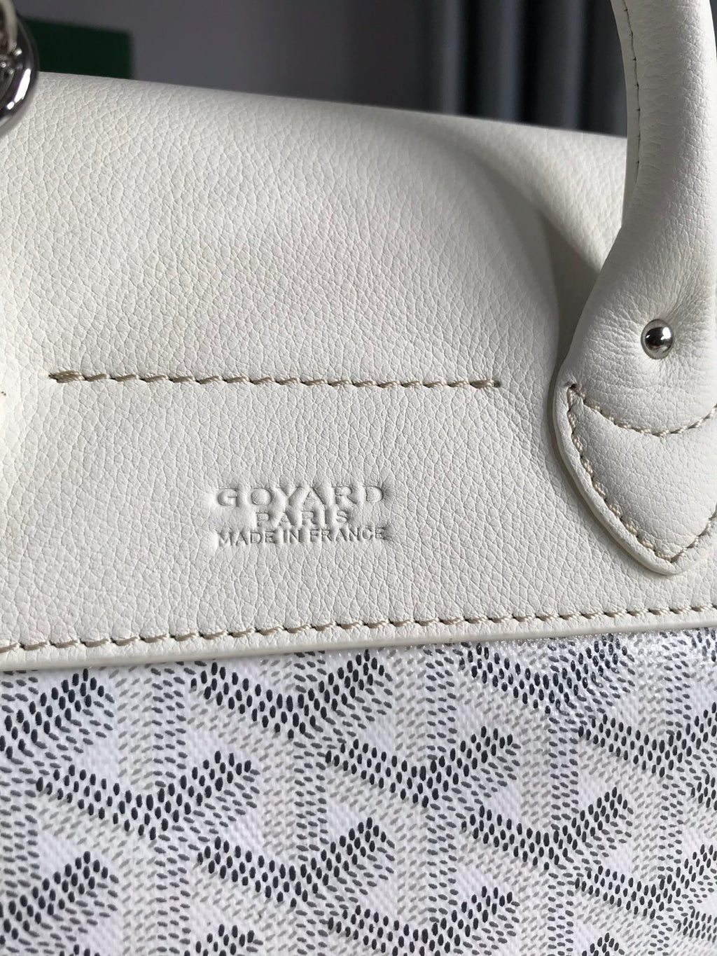 ALPIN MINI BACKPACK 21 IN WHITE LAMBSKIN AND GOYARDINE CANVAS