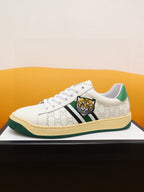 GG Men's Sneaker White Green Cowhide 522946