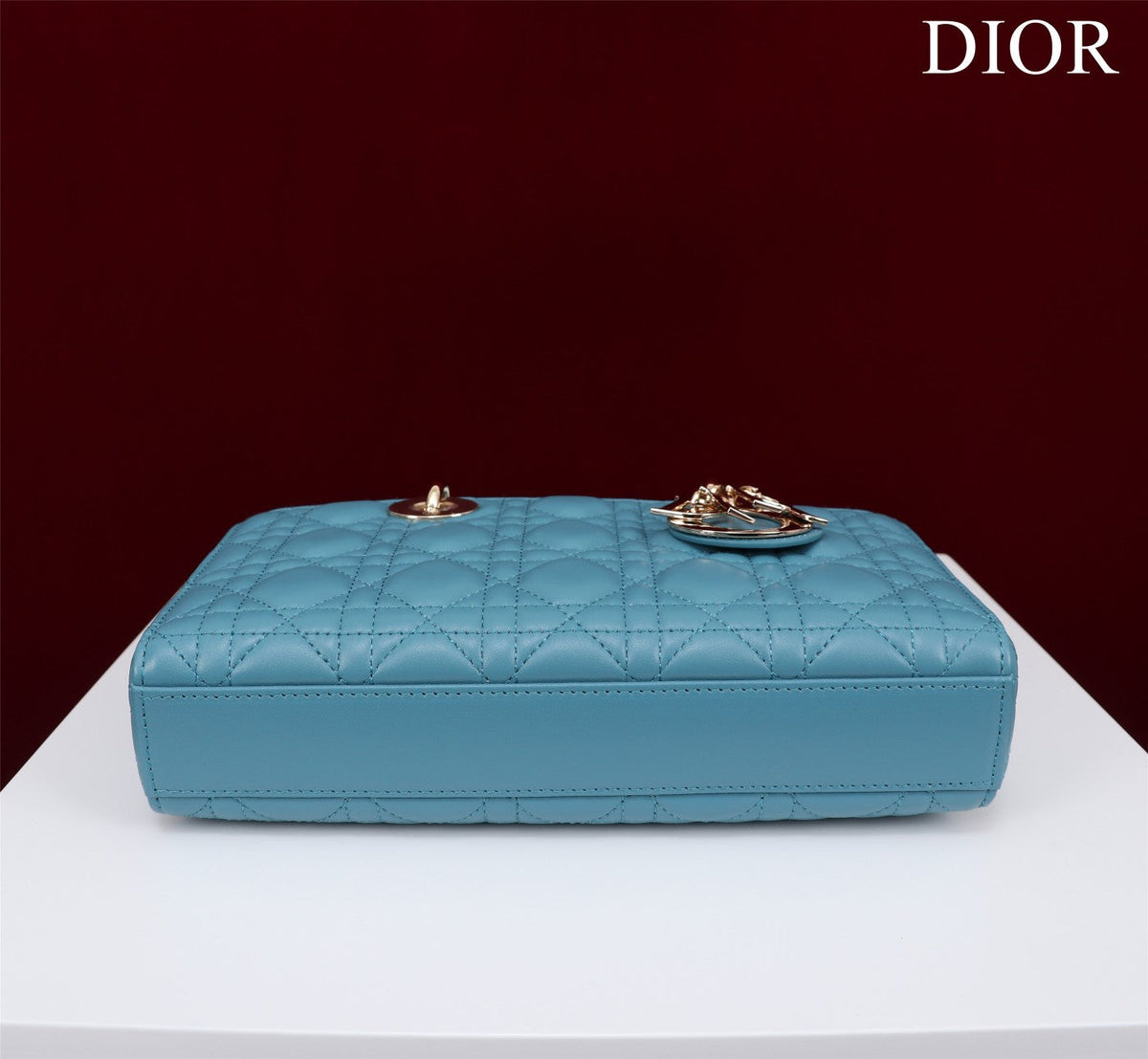 medium lady d-joy 26 cerulean lambskin