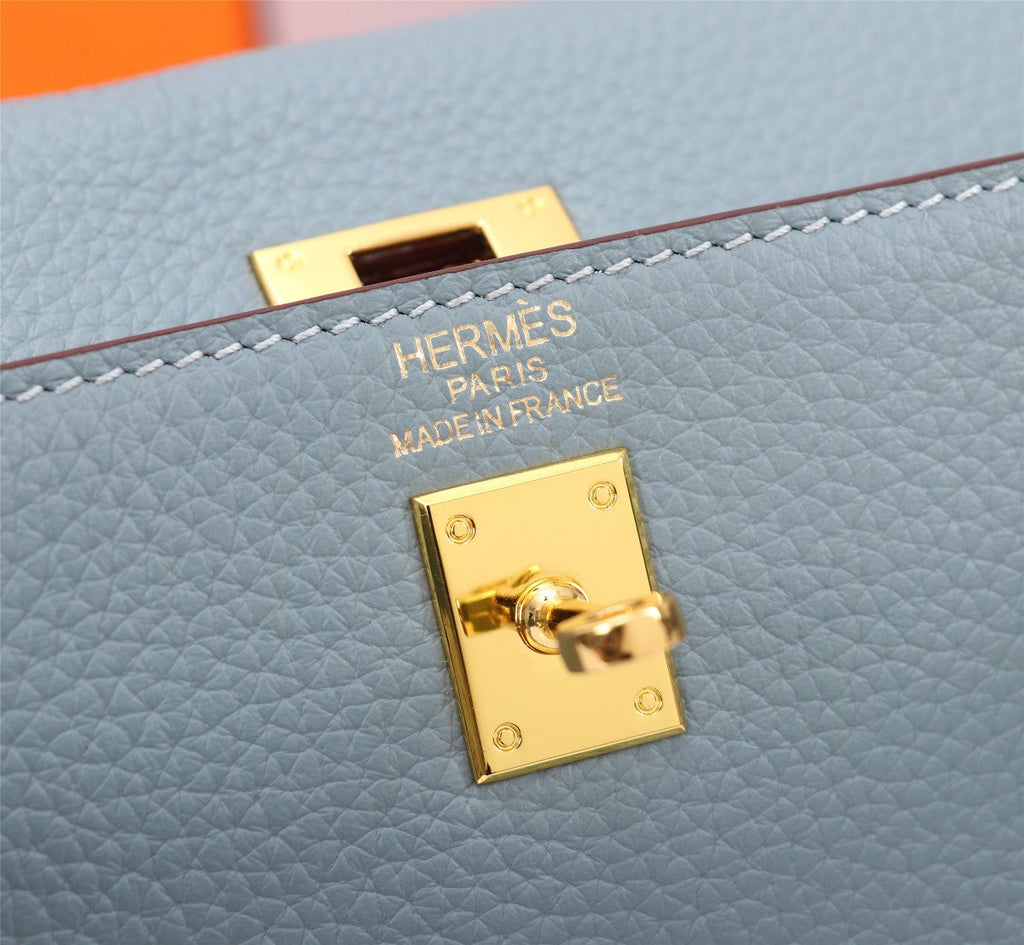 HM KELLY BAG 25 TEMPERED GRAY TOGO GOLD HARDWARE