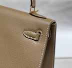Hermes Kelly 25 Bag Etoupe Gold Epsom Leather 249823