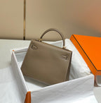 Hermes Kelly 25 Bag Etoupe Gold Epsom Leather 249823