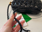 KNOT 20 IN BLACK LAMBSKIN WITH CHAIN