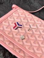 PLUMET POCKET WALLET 20 IN PINK GOYARDINE CANVAS AND LAMBSKIN TRIM