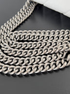 CRUSH CHAINED BAG 25 IN WHITE QUILTED CRUSHED CALFSKIN SILVER HARDWARE