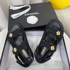 CC Dad Sandal Black Canvas Leather 742945