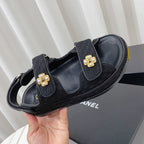CC Dad Sandal Black Canvas Leather 742945
