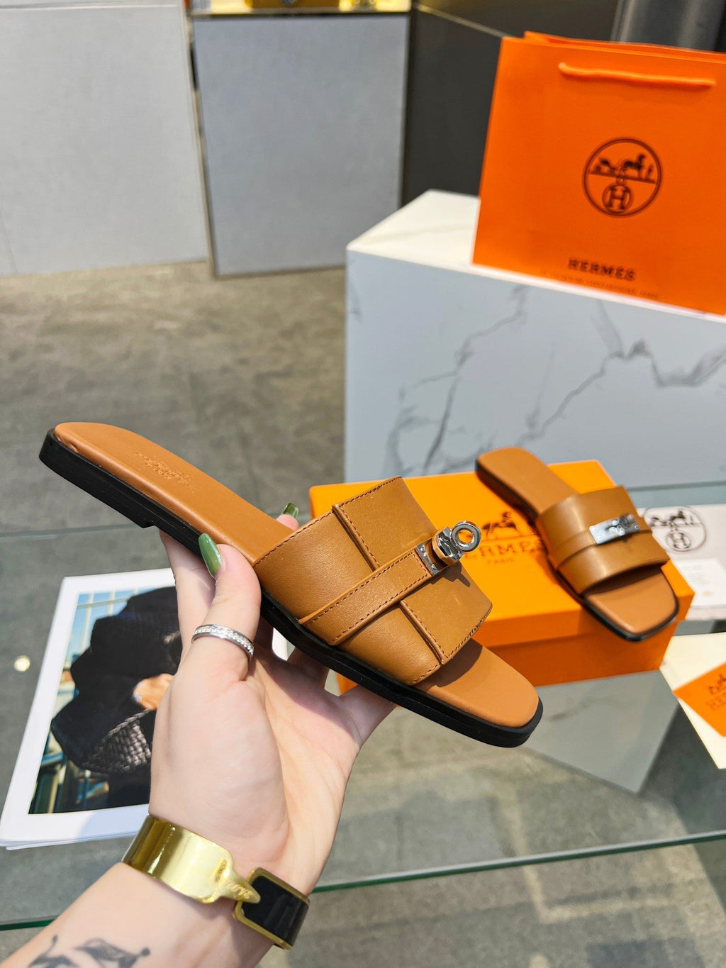 Giulia Sandal Tan Calfskin