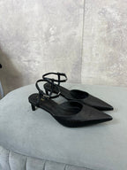 cl kitten with strap 45 black lizard stamped calfskin