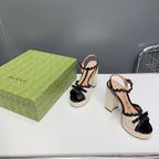 GG 105 HIGH HEEL SANDAL CREAM STRAW