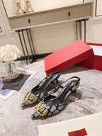 Valentino Slingback Pump Heel Fabric Print 239521