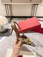 Valentino Slingback Pump Heel Fabric Print 239521