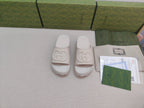GG Lide Sandal With Interlocking White Rubber 788124
