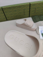 GG Lide Sandal With Interlocking White Rubber 788124