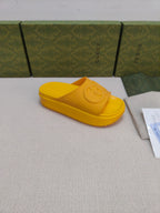GG Lide Sandal With Interlocking Yellow Rubber 788125