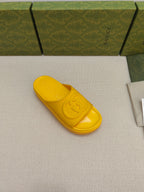 GG Lide Sandal With Interlocking Yellow Rubber 788125