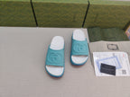 GG Lide Sandal With Interlocking Blue Rubber 788132