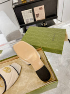 GG EXCLUSIVE SLIDE SANDAL IVORY CALFSKIN