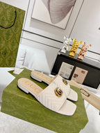 GG EXCLUSIVE SLIDE SANDAL CREAMY WHITE CALFSKIN