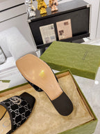 GG EXCLUSIVE SLIDE SANDAL BLACK FABRIC
