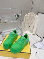 FENDI LOW-TOP TRAINER IN LAWN GREEN CALFSKIN