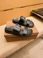 HM Men's Slide Black Cowhide 602328