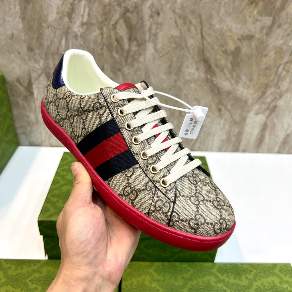 GG Men's ACE Sneaker Brown Red Canvas 525924