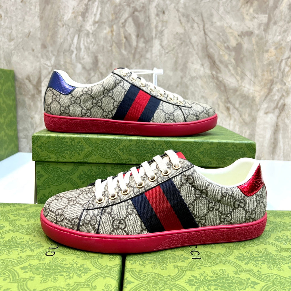 GG Men's ACE Sneaker Brown Red Canvas 525924