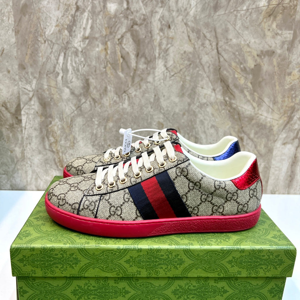 GG Men's ACE Sneaker Brown Red Canvas 525924