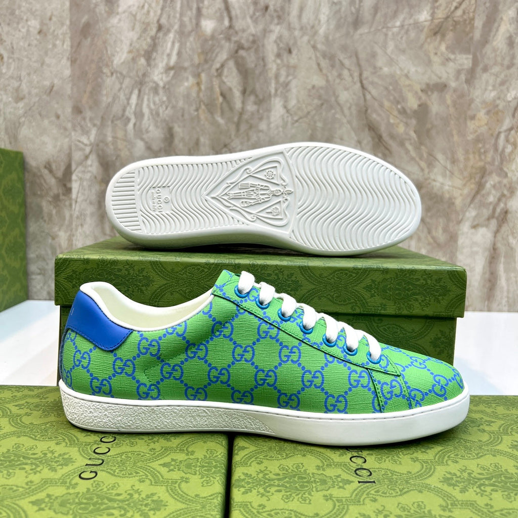 GG Men's Supreme Sneaker Green Canvas 525927