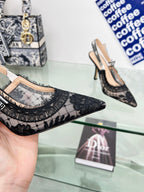 cd slingback pump 95 transparent mesh embroidered black flower moitf