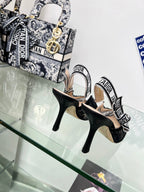 cd slingback pump 95 transparent mesh embroidered black flower moitf