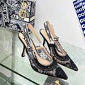 cd slingback pump 95 transparent mesh embroidered black flower moitf