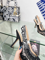 cd slingback pump 95 transparent mesh embroidered black flower moitf