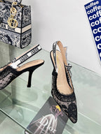 cd slingback pump 95 transparent mesh embroidered black flower moitf
