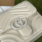 gg marmont mini 18cm all white calfskin