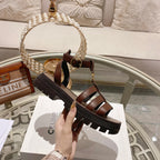 CL Clea Triomphe Gladiator Sandal 40mm Brown Calfskin 600375
