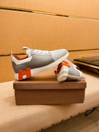 HM Men's Depart Slip-on Sneaker Grey Knit Cowhide 263682