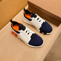 HM Men's Depart Slip-on Sneaker White Blue Knit Cowhide 263681