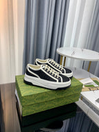 GG SNEAKER FLATFORM BLACK CANVAS