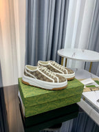 GG SNEAKER FLATFORM LIGHT BROWN CANVAS